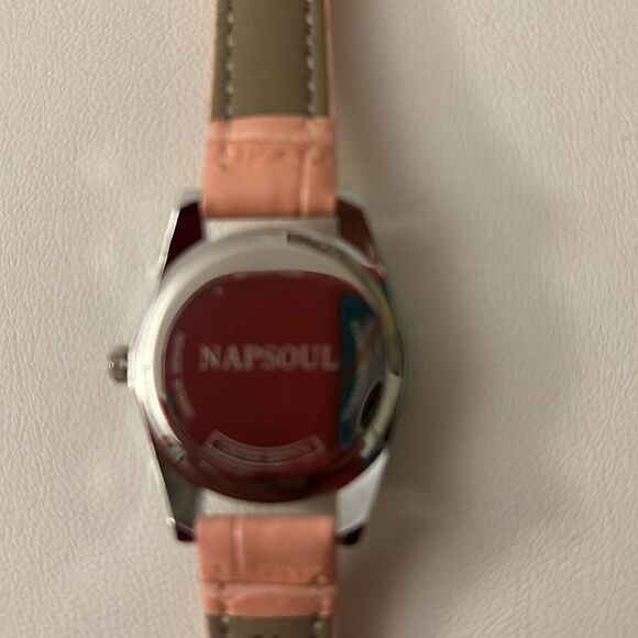 Napsoul Pink Quartz Wrist Watch NEW with leather band - Picture 8 of 9
